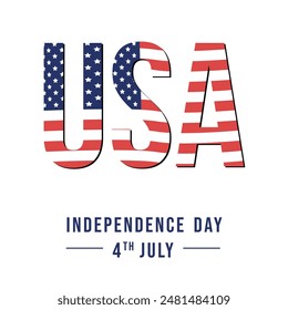 4th of July American Independence Day background design template for social media posts, greeting cards banner, usa flag vector illustration
