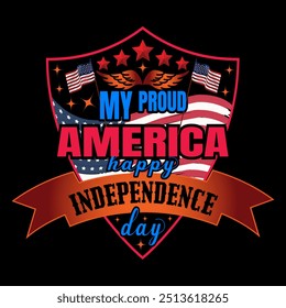 4Th of July American Independence Day Celebrating And Proud American Veteran Army Vector Tshirt Design Illustration