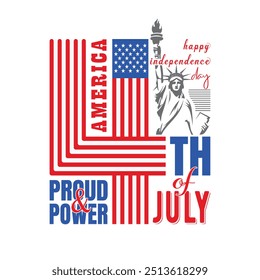 4Th of July American Independence Day Celebrating And Proud American Veteran Army Vector Tshirt Design Illustration