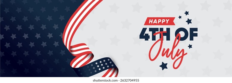 4th of July American Independence Day celebration banner background design template