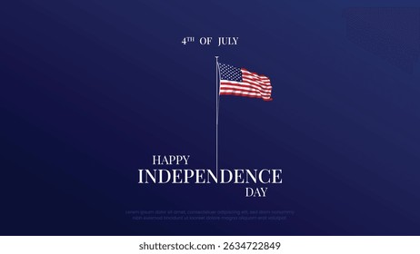 4th of July American Independence Day celebration background design template. Celebrate American independence day on 4th July. 4th of July independence day USA Flag waving vector design.