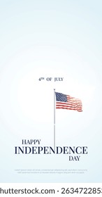 4th of July American Independence Day celebration background design template. Celebrate American independence day on 4th July. 4th of July independence day USA Flag waving vector design.