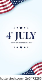 4th of July American Independence Day celebration background design template. Celebrate American independence day on 4th July. 4th of July independence day USA Flag waving vector design.