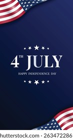4th of July American Independence Day celebration background design template. Celebrate American independence day on 4th July. 4th of July independence day USA Flag waving vector design.