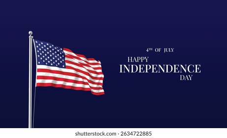 4th of July American Independence Day celebration background design template. Celebrate American independence day on 4th July. 4th of July independence day USA Flag waving vector design.
