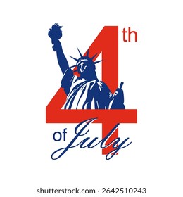 4th of july american independence day poster template vector 