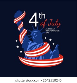 4th of july american independence day poster template vector 