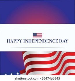 4th of July American Independence Day background banner poster and card design. Flat design USA Independence Day background featuring the flag of freedom celebration: illustration, art, design. 
