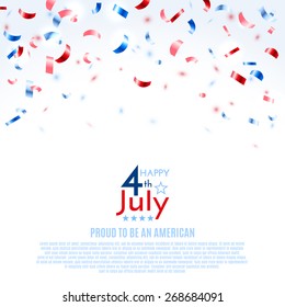 4th of July, American Independence Day background. Vector illustration, eps10.