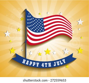 4th of july American independence day badge. Vector illustration. 