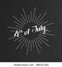 4th of July. American Independence Day. vector illustration of 4 of July label
