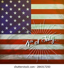 4th of July. American Independence Day. vector illustration of 4 of July label