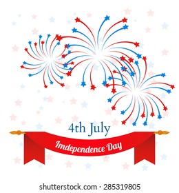 4th of July, American Independence Day celebration background. vector