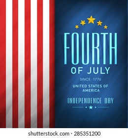 4th of July, American Independence Day celebration flyer, banner or template in national flag color.