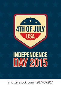 4th of July, American Independence Day celebration invitation card. Flat stylish poster.