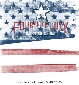 4th of july American "Independence day" poster. Halftone american flag background