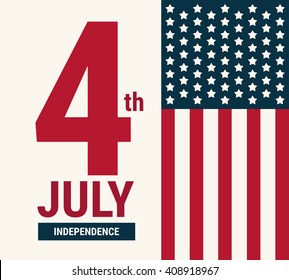 4th of July American independence day vector