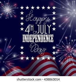 4th of July, American Independence Day celebration background with fire crackers. Congratulations on Fourth of July