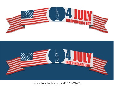 4th of July American independence day, abstract vector banner 