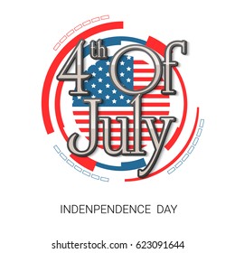 4th of July, American Independence Day celebration background with United States Flag design.