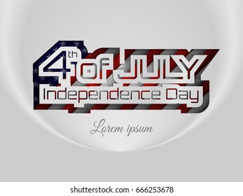 4th of July - American Independence Day lettering design. A template background for greeting cards.