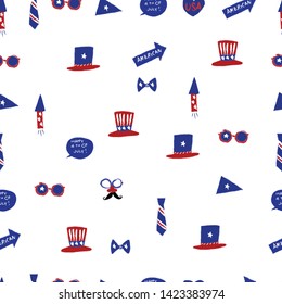 4th July American Independence Day.Seamless pattern ,background,wall paper.
