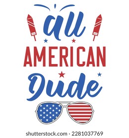 4th of July American independent or memorial day typographic tshirt design