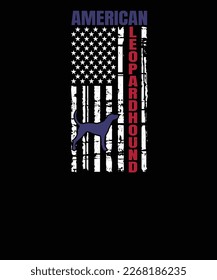 4th of July American Leopard Hound T shirt design