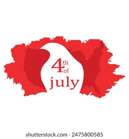 4th of july Artwork .vector design .Falcon .usa map.Independence Day .red element .white background .the eagle is sitting .