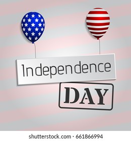 4th of july background. classic postcard. USA Independence day greeting card. Vector illustration