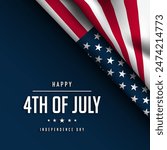 4th of July Background Design. Banner, Poster, Greeting Card. Vector Illustration.