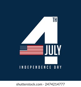 4th of July Background Design. Banner, Poster, Greeting Card. Vector Illustration.