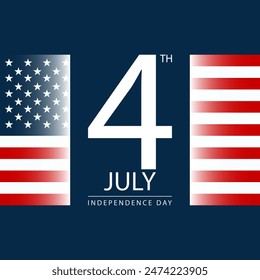 4th of July Background Design. Banner, Poster, Greeting Card. Vector Illustration.