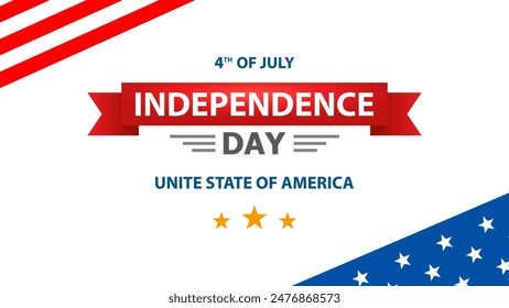 4th of July Background Design. United States of America Independence Day Celebration. Banner, poster, greeting card. Vector illustration. similar design