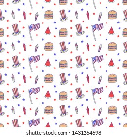 4th of july background doodles
