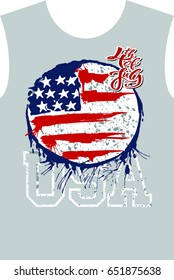 4th of july, background slogan for T-shirt and apparels