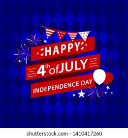 4th of July Background Template Vector Illustration EPS 10 - Vector