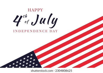 4th of July Background. USA Independence Day Background with United States flag and Lettering text happy Independence day.