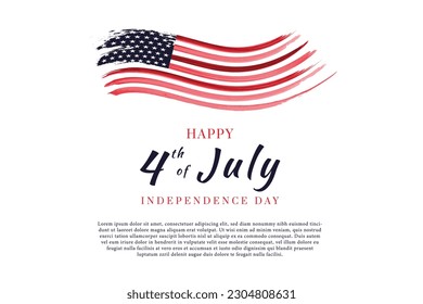 4th of July Background. USA Independence Day Background with United States flag and Lettering text happy Independence day.