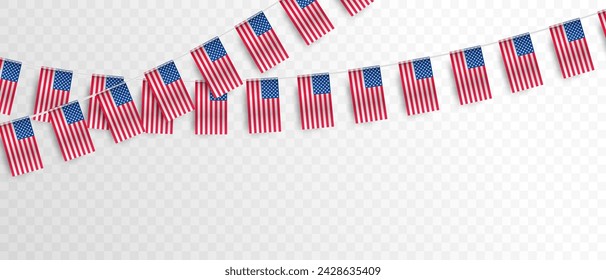 4th of July Background USA Independence Day Celebration Advertising Banner Vector Illustration