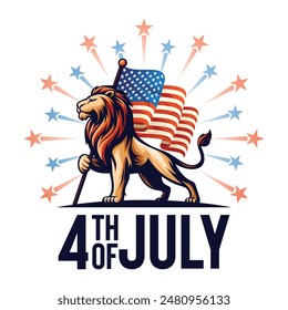 4th of July Background USA Independence Day Celebration Advertising Banner Vector Illustration

