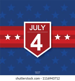 4th of July - Background for USA(United States of America) Independence Day. Vector illustration.