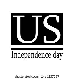4th of july.Us badge.One black box has US written on it.black and white .Independence Day .vector design .in white background 