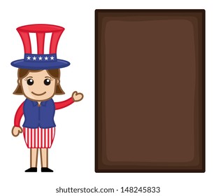 4th July Banner Business Cartoon Characters Stock Vector (Royalty Free