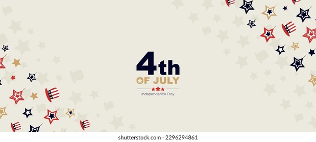 4th of July banner. Modern minimal design.