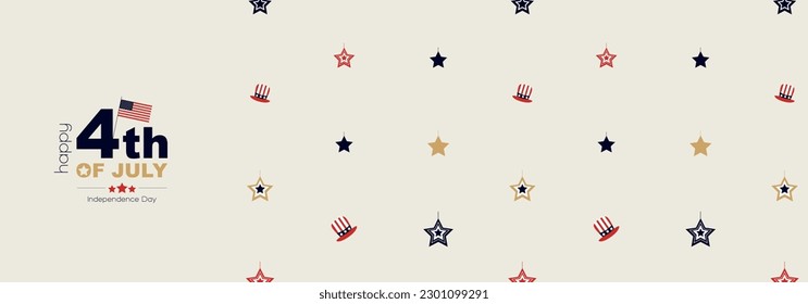 4th of July banner. Modern minimal design.