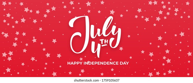 4th July banner. USA Independence Day background with lettering for sale, discount, advertisement, promotion