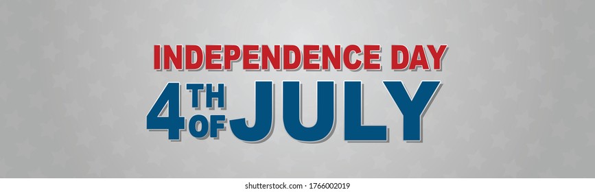 4th of July banner. USA Independence day holiday design. Simple lettering. Vector illustration.