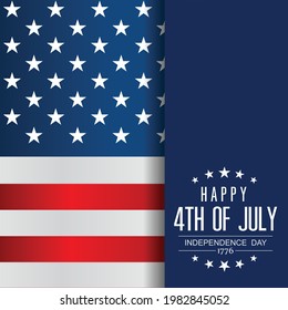 4th of July banner Vector illustration. Independence Day, US flag with 4th of July. Vector Illustration Eps 10.