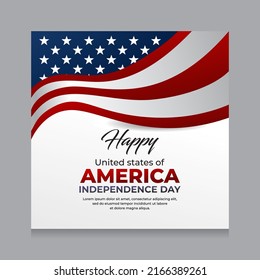 4th of July banner Vector illustration. Independence Day, US flag with 4th of July on white background. Fourth of July Independence Day. Vector illustration